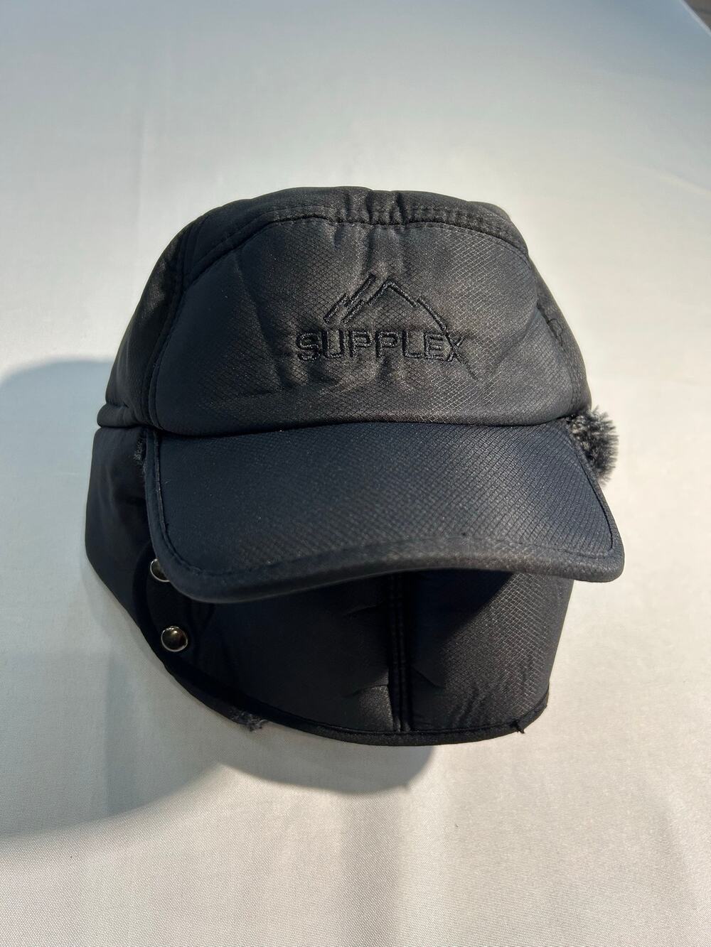 Supplex Trapper Hat Faux Fur Lined Black OS